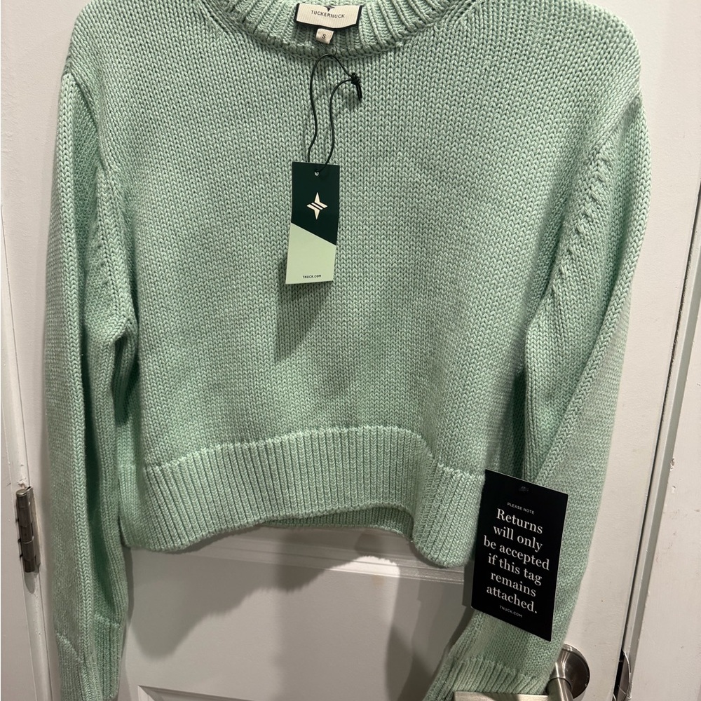 Tuckernuck Mint Green Knit Sweater Size Small - Picture 8 of 12